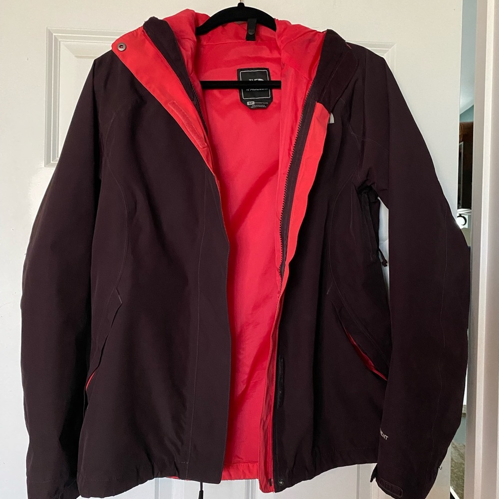 North Face shell with fleece zip in